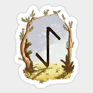 rune eiwaz - magical symbol Sticker